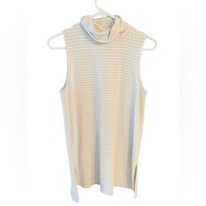 Garnet Hill Striped Mock Neck Sleeveless Tunic